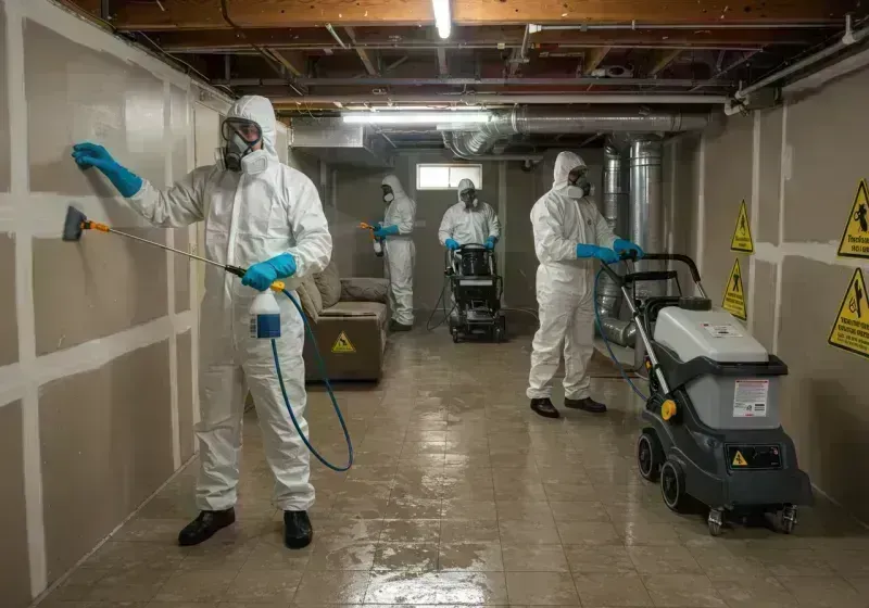 Basement Moisture Removal and Structural Drying process in Mount Gay-Shamrock, WV